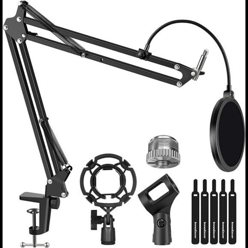 Adjustable Mic Stand Boom Arm Blue Suspension